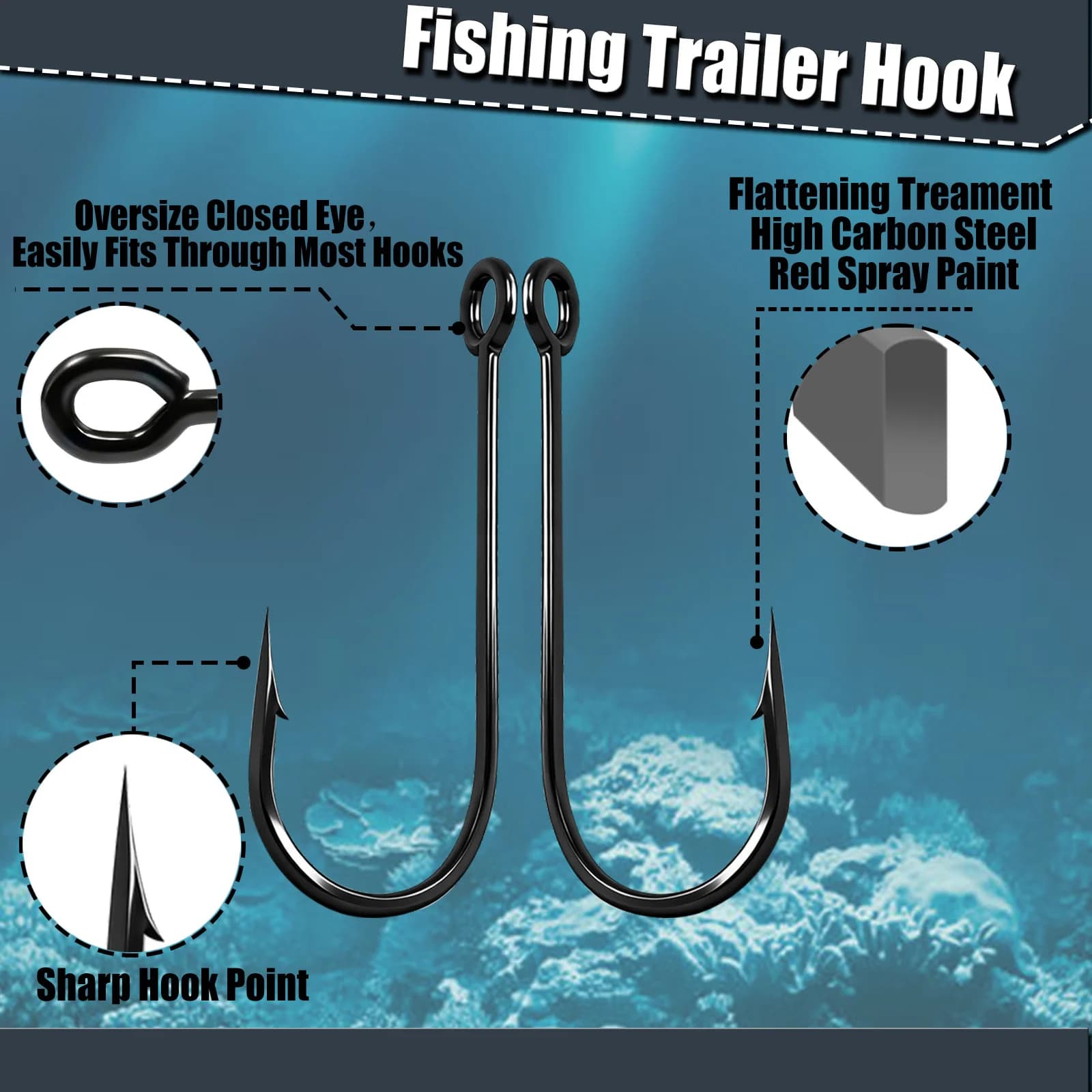 Spinnerbaitler İçin Trailer Kancalar, 50-200 Adet